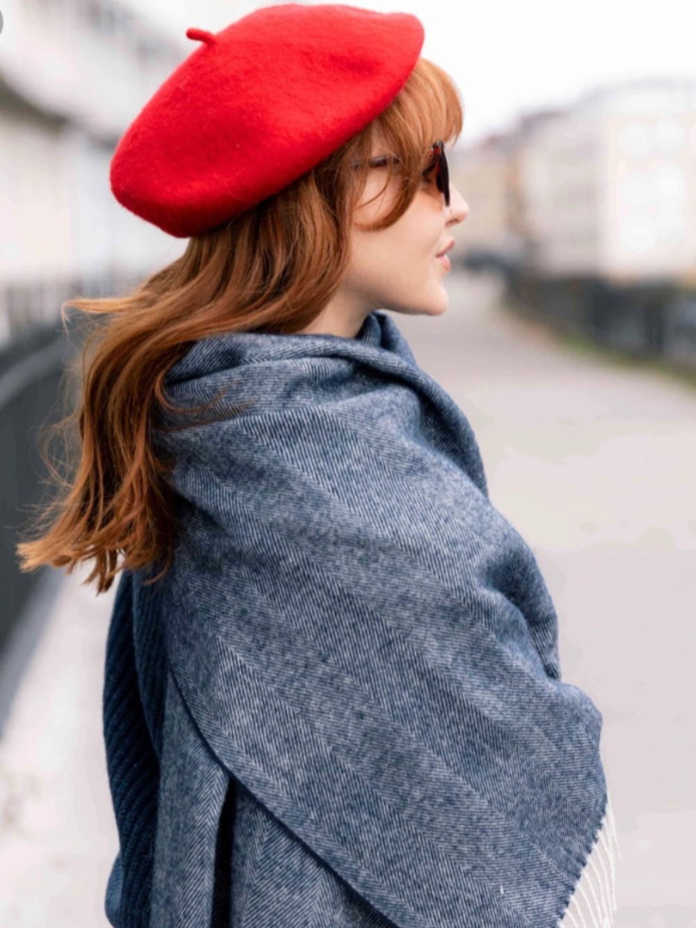 NWOT 100% Wool Classic French Beret Red Winter Fall Parisian Chic Hat Luxury OS